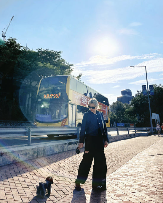 aalis LAM cutout chiffon side pleated pants (Black)