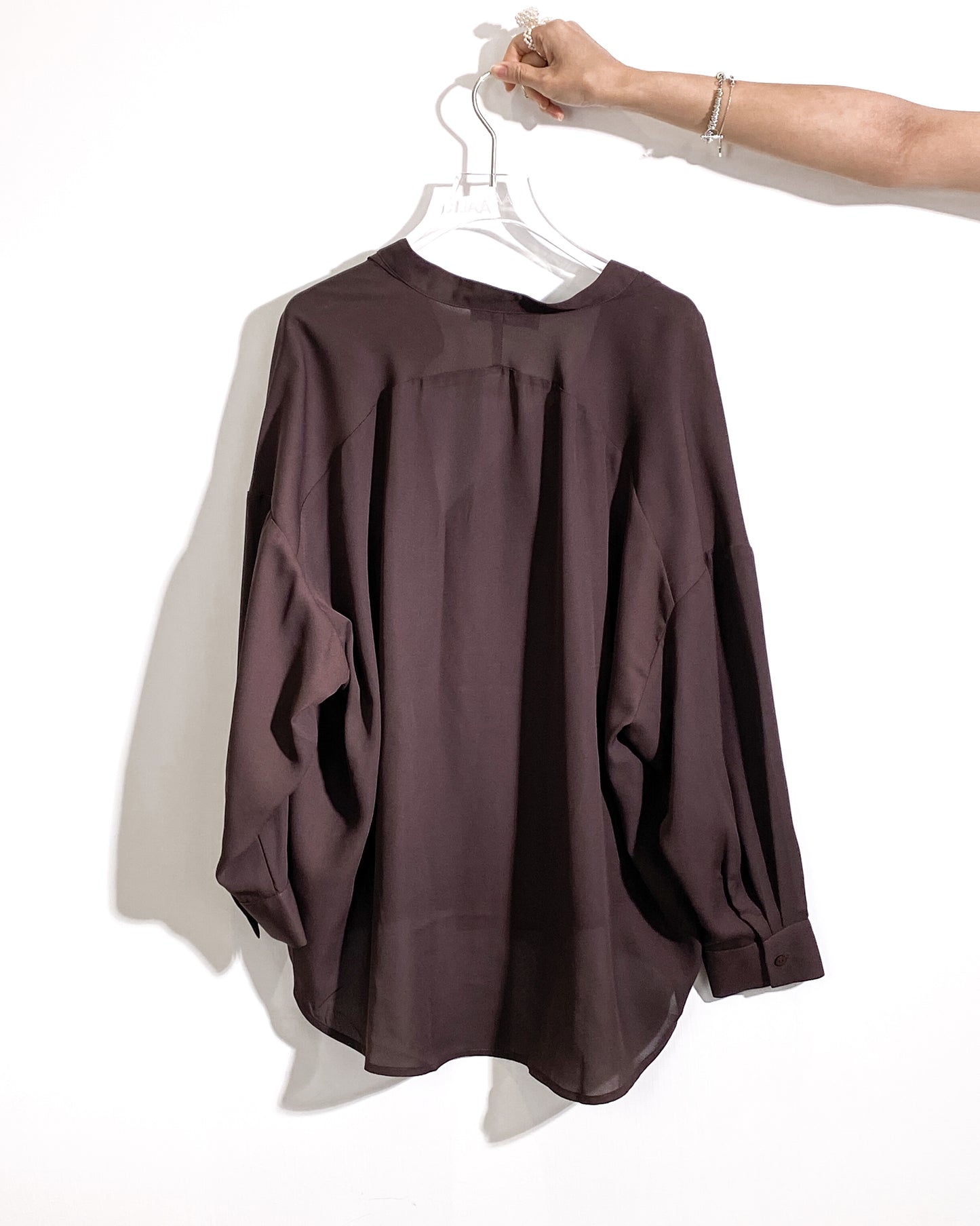 aalis BIRDY loose collar shirt (Brown)