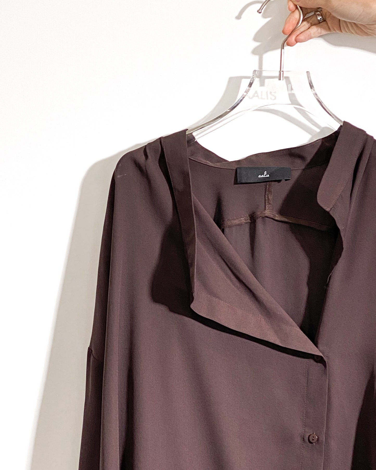 aalis BIRDY loose collar shirt (Brown)