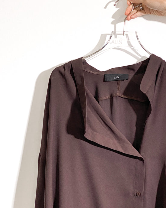 aalis BIRDY loose collar shirt (Brown)