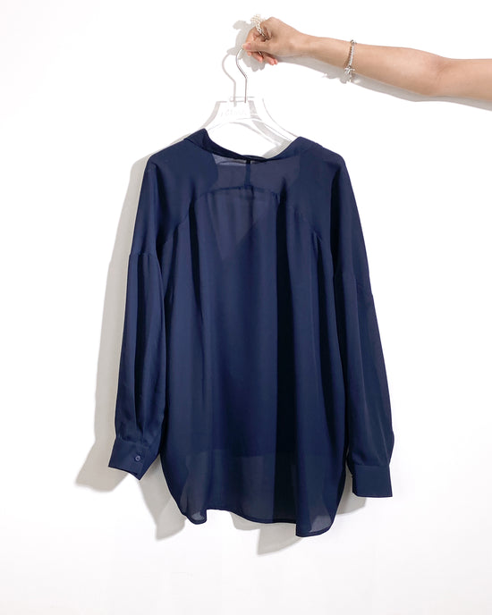 aalis BIRDY loose collar shirt (Navy)