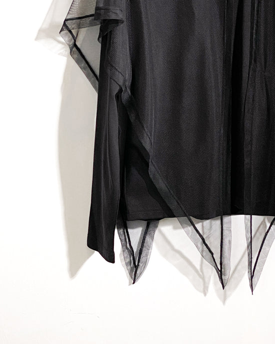 aalis NORAH mesh scarf L/S top (Black)