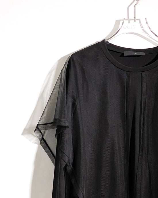 aalis NORAH mesh scarf L/S top (Black)