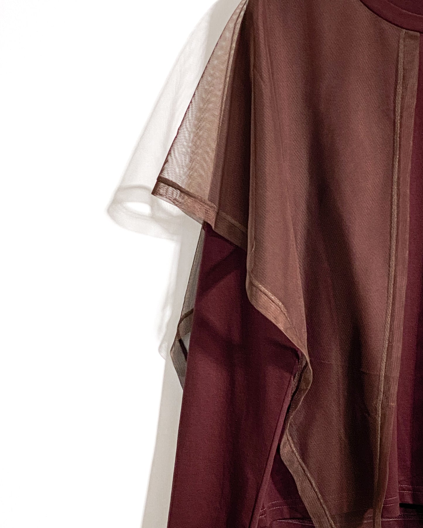 aalis NORAH mesh scarf L/S top (Brown)