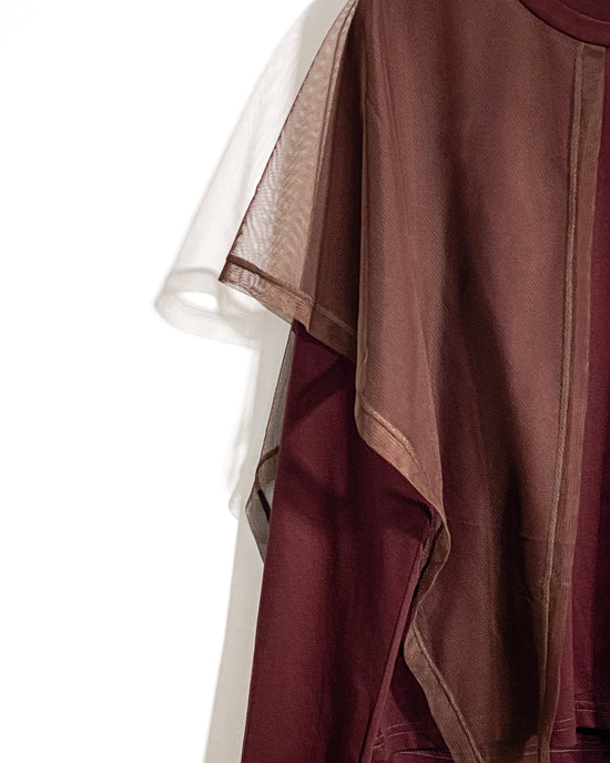 aalis NORAH mesh scarf L/S top (Brown)