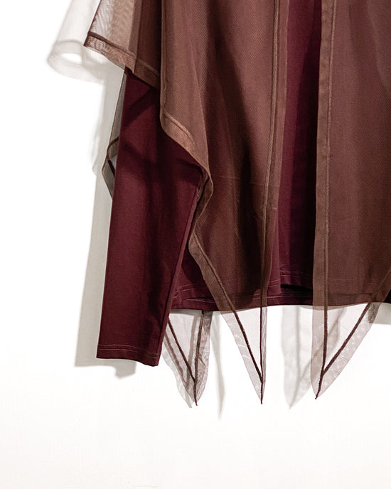 aalis NORAH mesh scarf L/S top (Brown)
