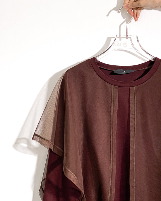 aalis NORAH mesh scarf L/S top (Brown)