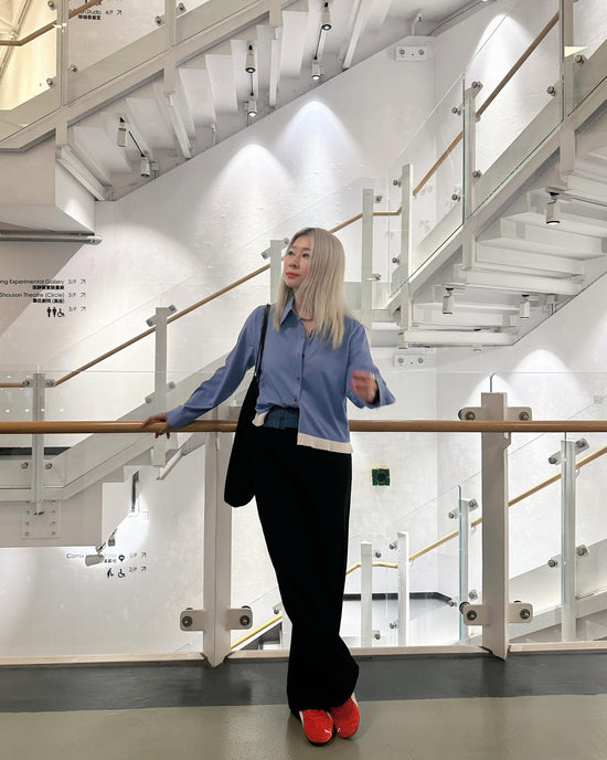 aalis PIEN pleated hem shirt (Blue)