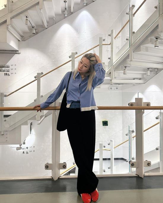 aalis PIEN pleated hem shirt (Blue)