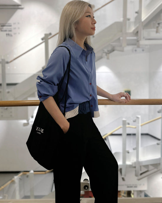 aalis PIEN pleated hem shirt (Blue)