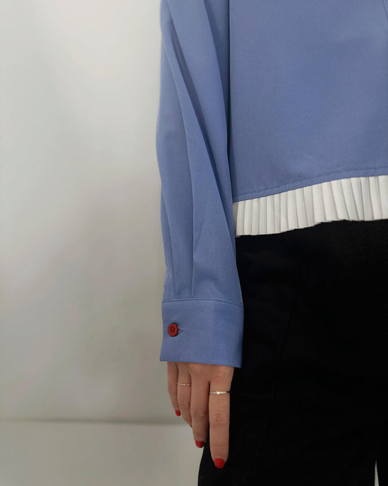 aalis PIEN pleated hem shirt (Blue)