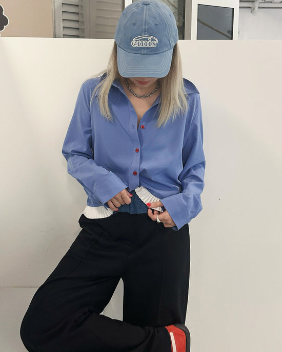 aalis PIEN pleated hem shirt (Blue)