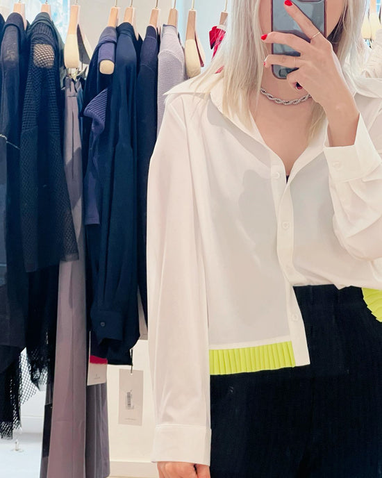 aalis PIEN pleated hem shirt (White)