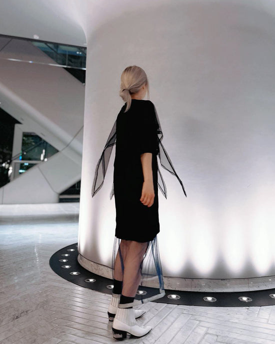 aalis NORAH mesh scarf L/S top (Black)