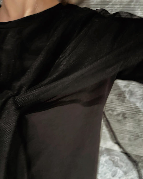 aalis NORAH mesh scarf L/S top (Black)