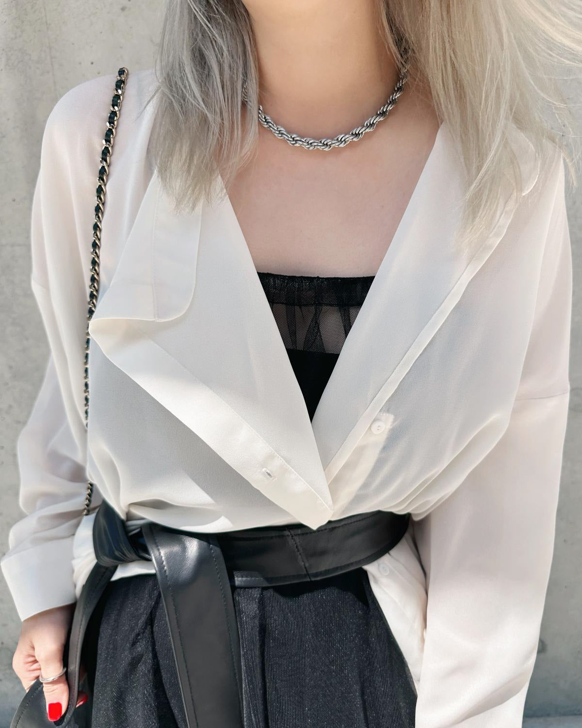 aalis BIRDY loose collar shirt (Ecru)