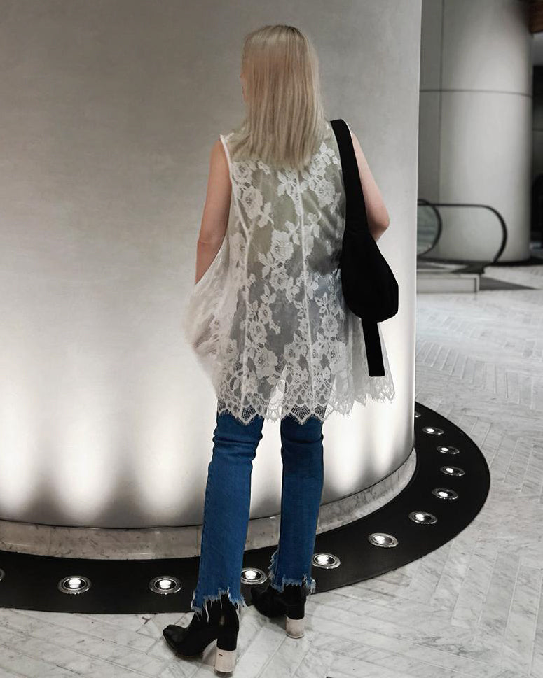 aalis JONELLE sleeveless lace trench (White)