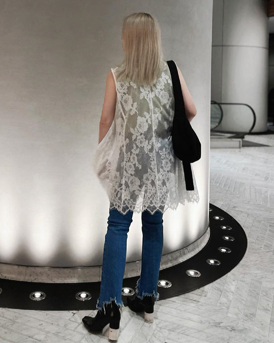 aalis JONELLE sleeveless lace trench (White)