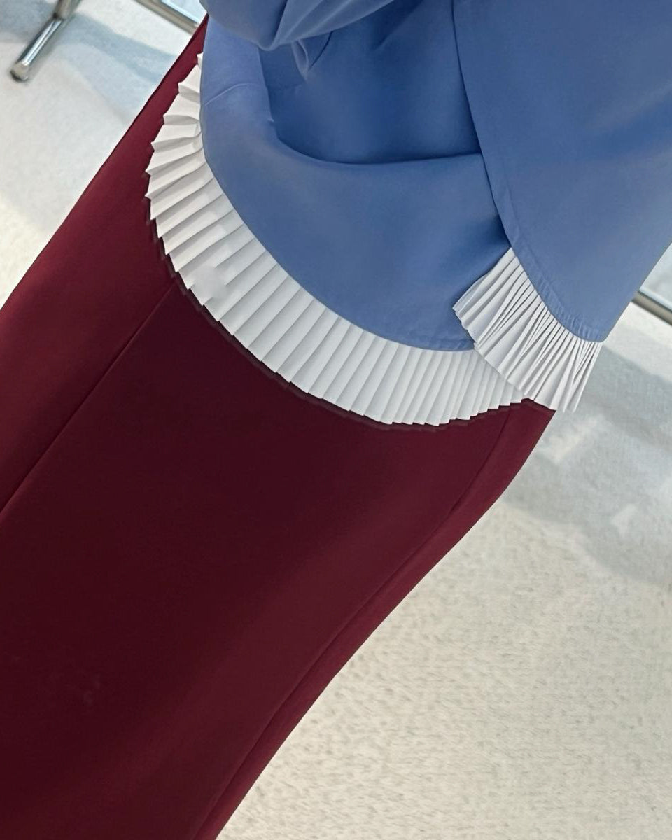 aalis PIEN pleated hem shirt (Blue)