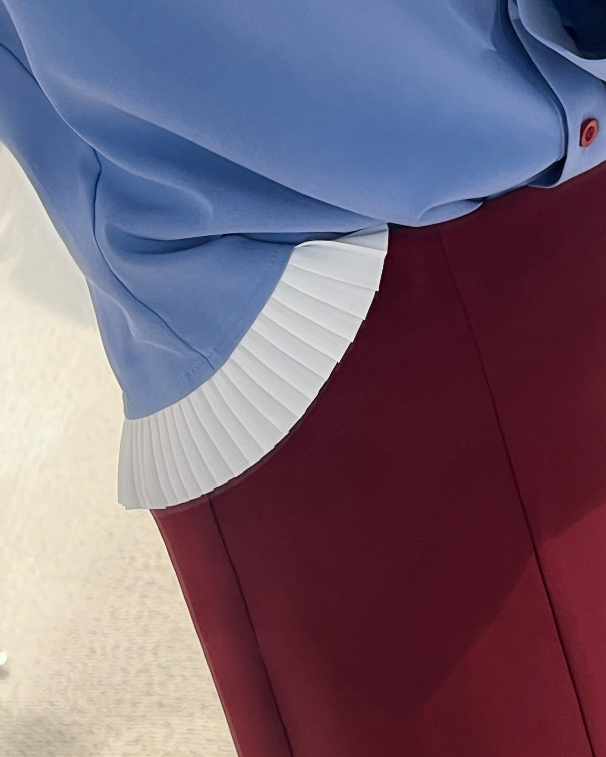 aalis PIEN pleated hem shirt (Blue)