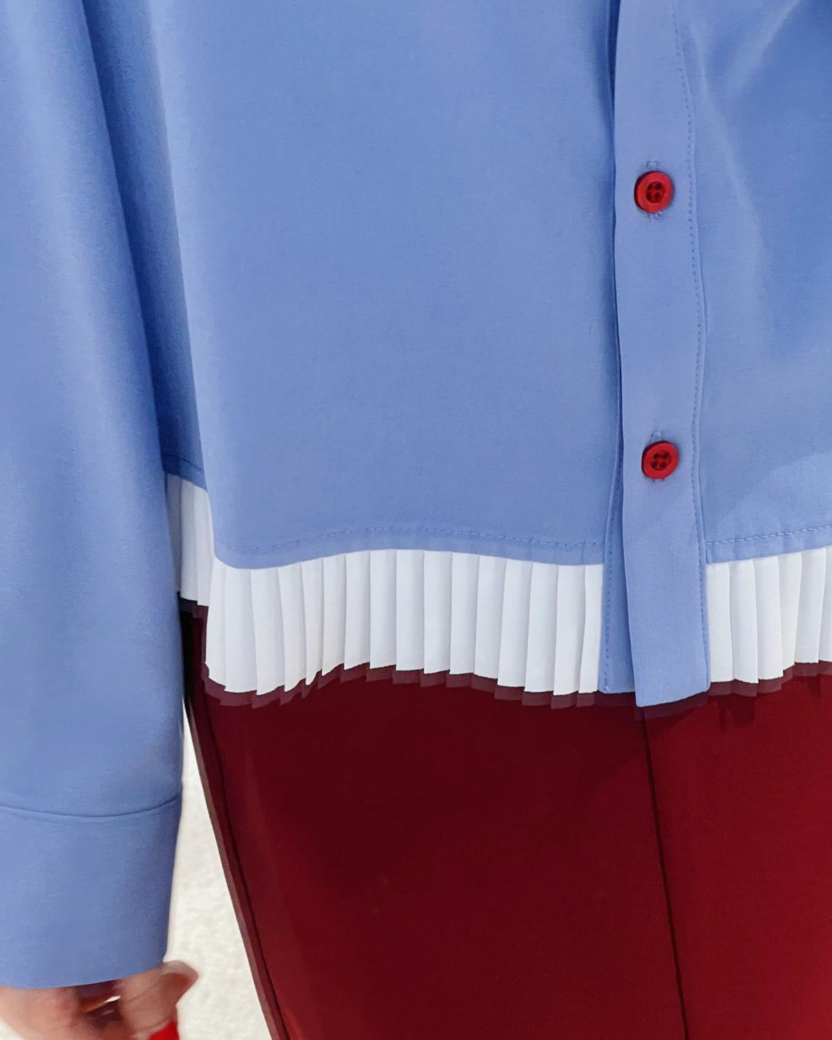 aalis PIEN pleated hem shirt (Blue)