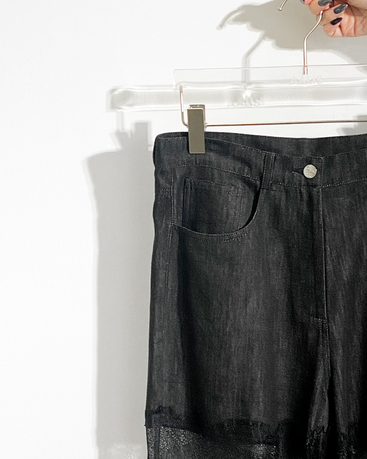 aalis JADEY lace panel pants (Black)