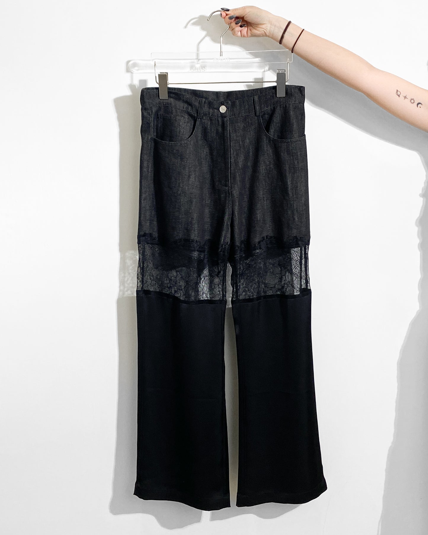 aalis JADEY lace panel pants (Black)