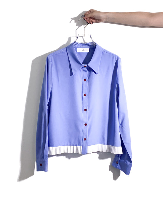 aalis PIEN pleated hem shirt (Blue)