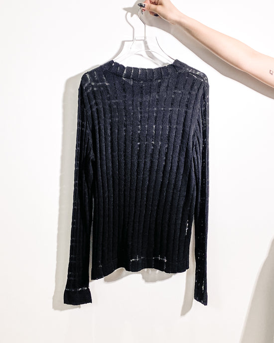 aalis NONA distressed loose fit knitwear (Black)