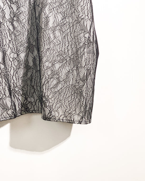 aalis NEAS double layer lace camisole (White black)