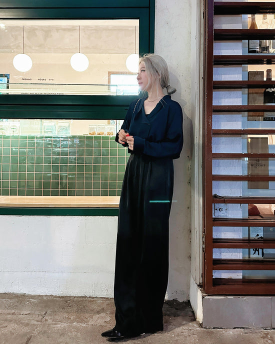 aalis BIRDY loose collar shirt (Navy)