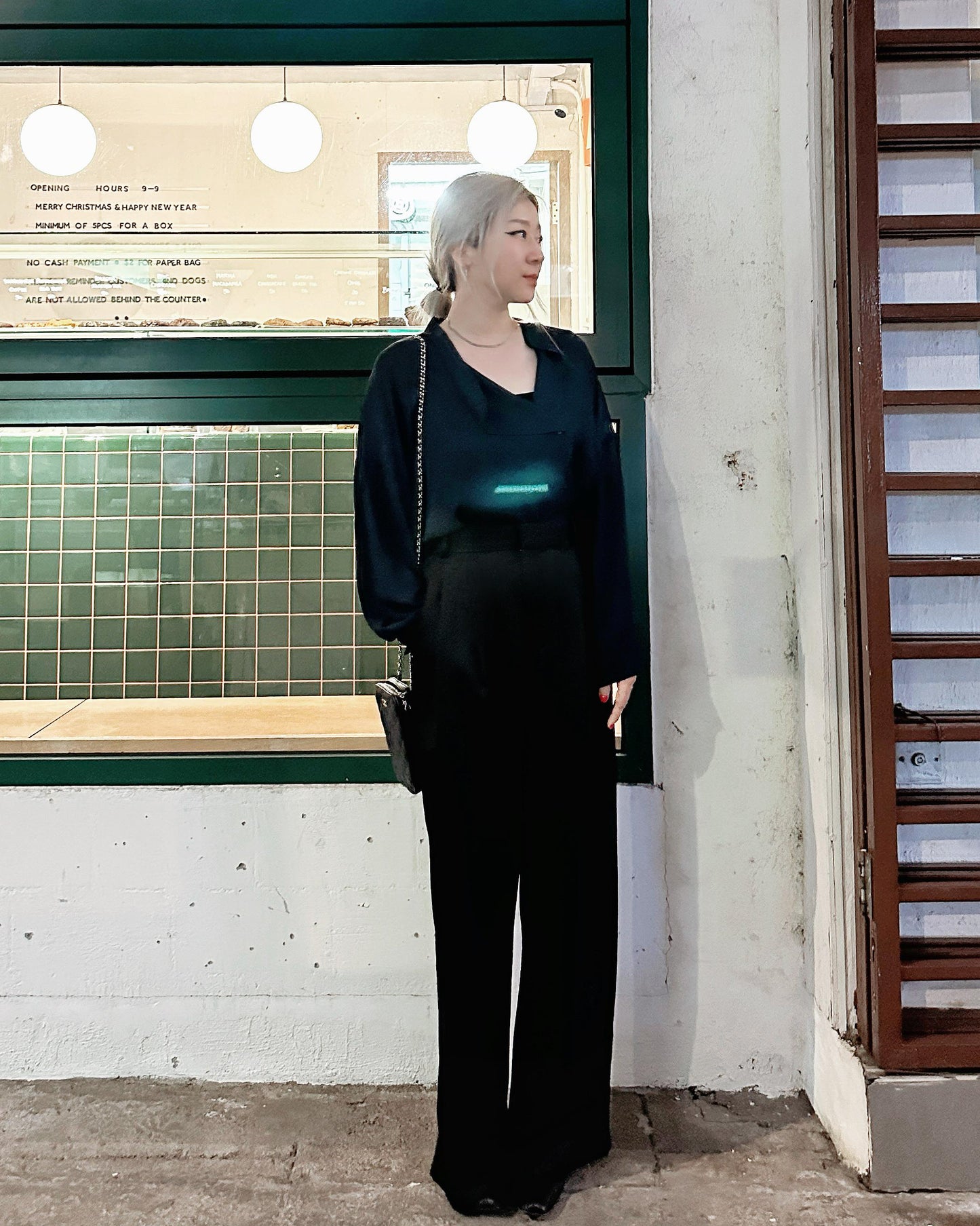 aalis BIRDY loose collar shirt (Navy)