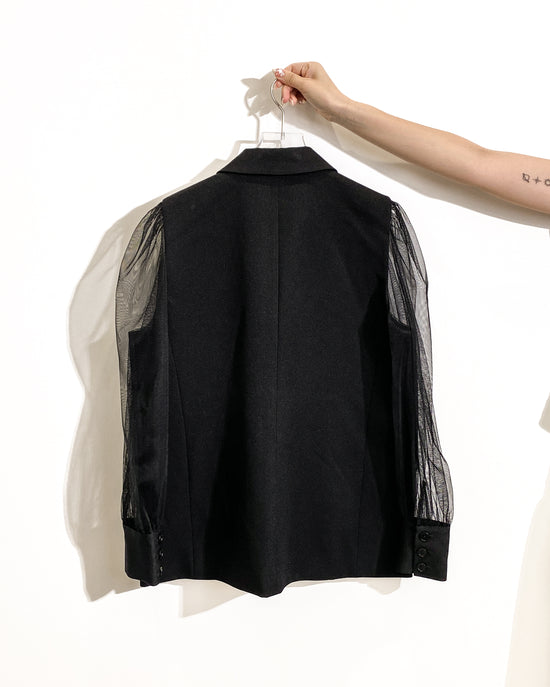 aalis WAWA mesh sleeves blazer (Black)