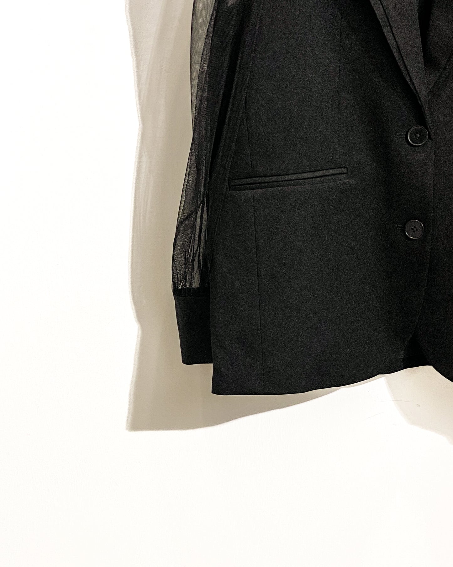 aalis WAWA mesh sleeves blazer (Black)