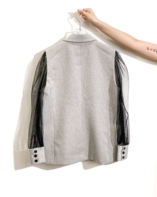 aalis WAWA mesh sleeves blazer (Light grey)