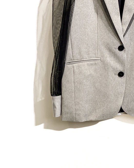 aalis WAWA mesh sleeves blazer (Light grey)