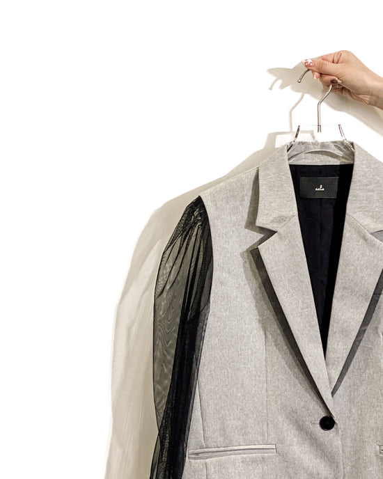 aalis WAWA mesh sleeves blazer (Light grey)
