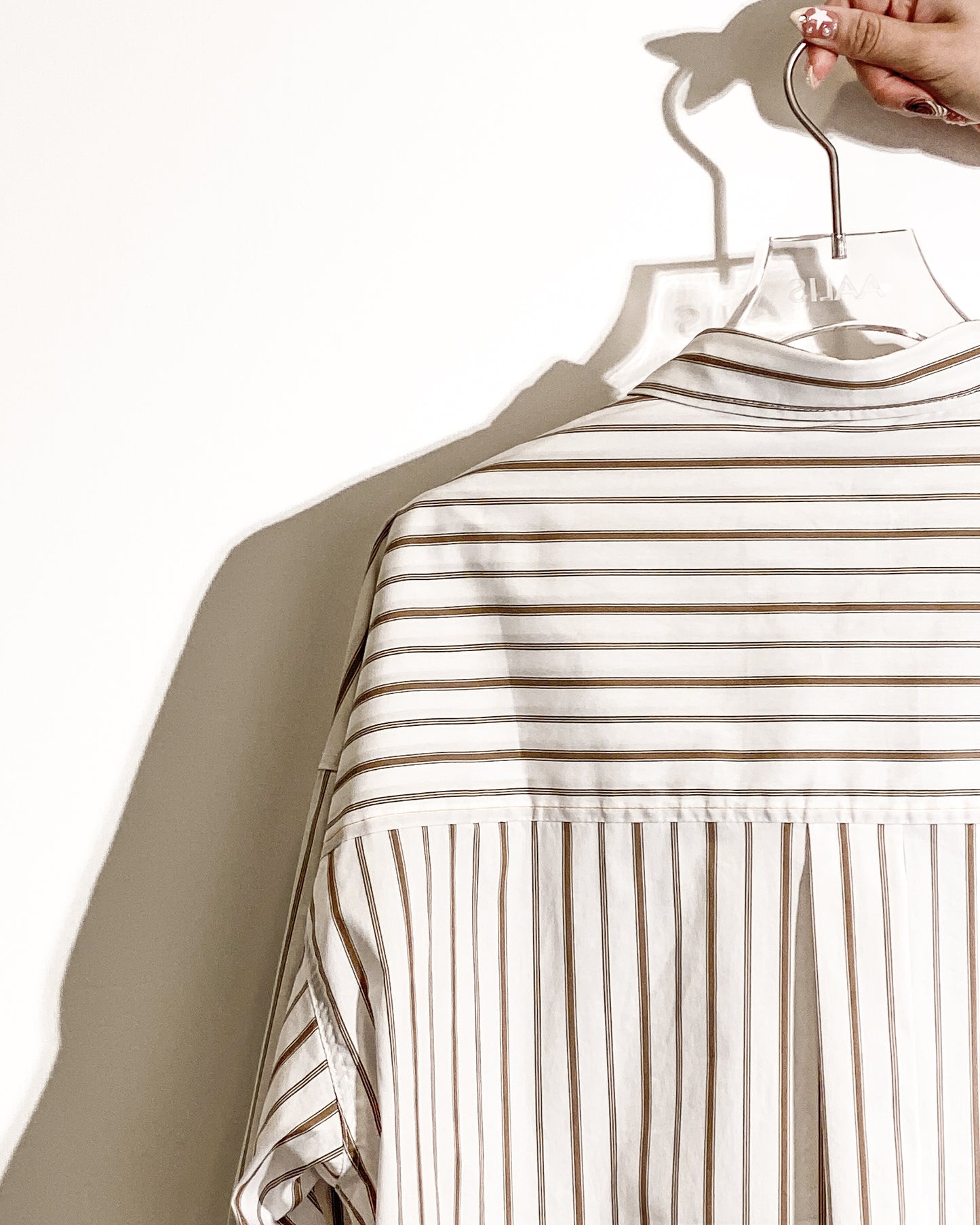 aalis JAMIE oversized striped shirt (Khaki)