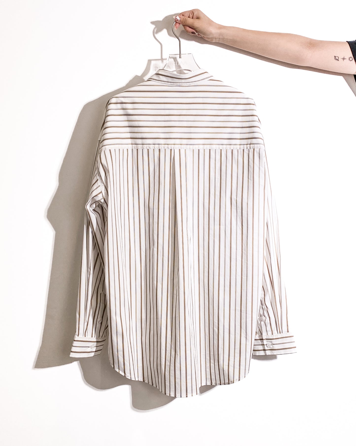 aalis JAMIE oversized striped shirt (Khaki)