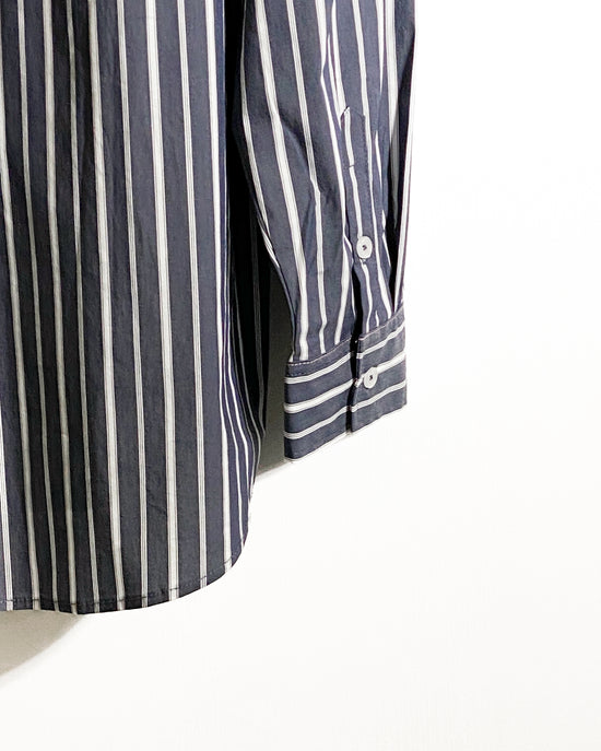 aalis JAMIE oversized striped shirt (Charcoal)