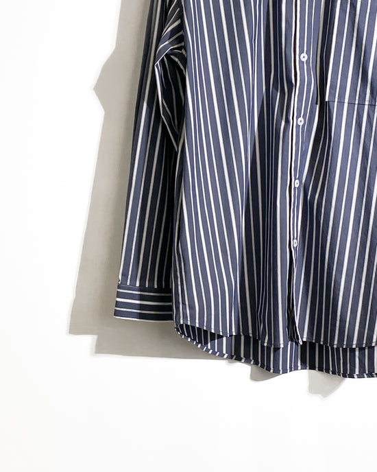 aalis JAMIE oversized striped shirt (Charcoal)