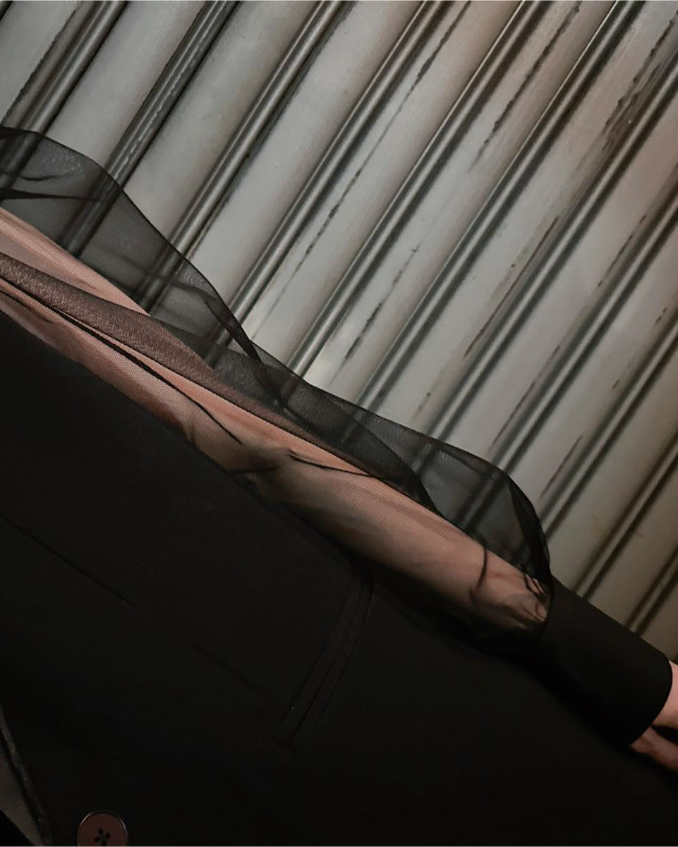 aalis WAWA mesh sleeves blazer (Black)