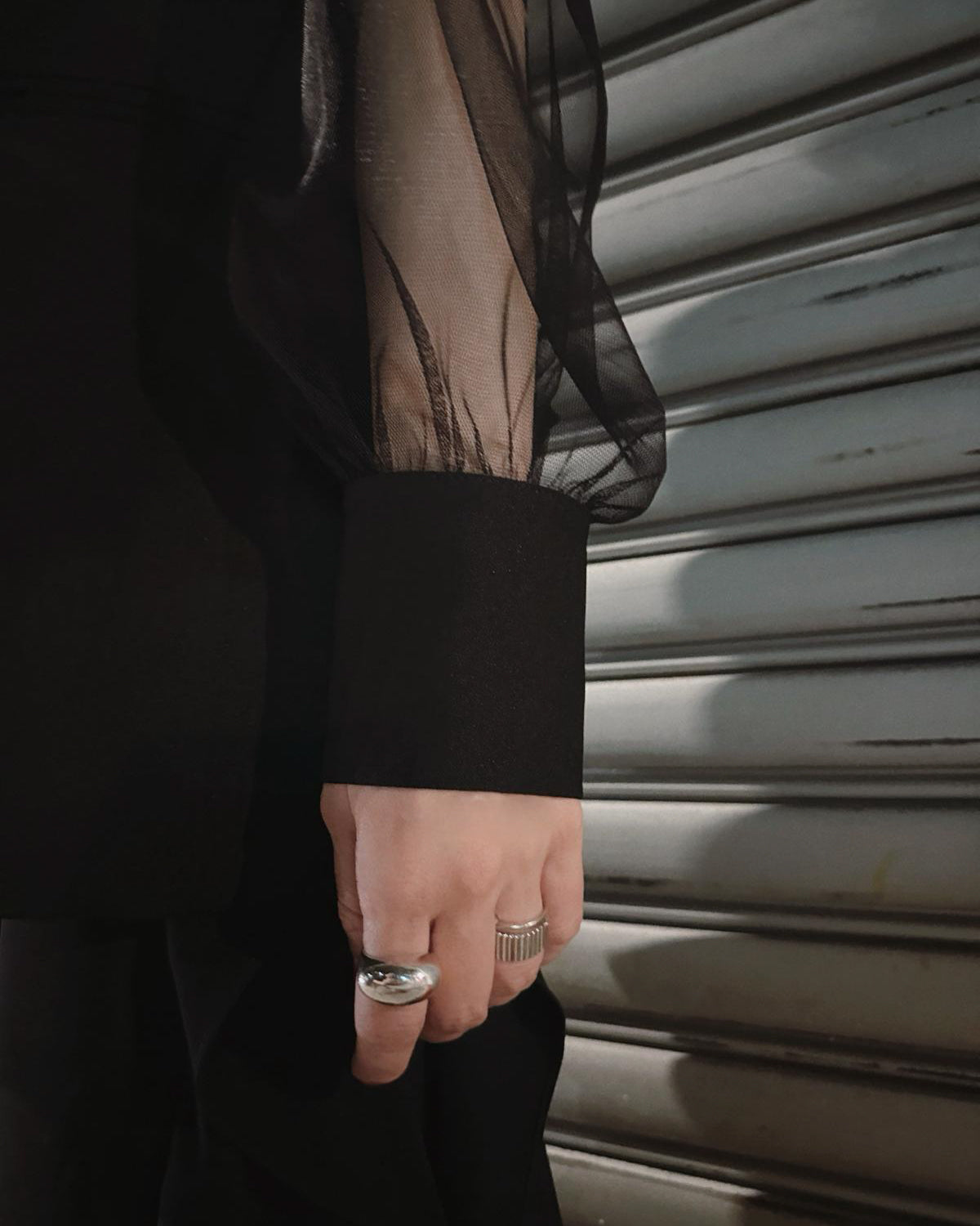 aalis WAWA mesh sleeves blazer (Black)