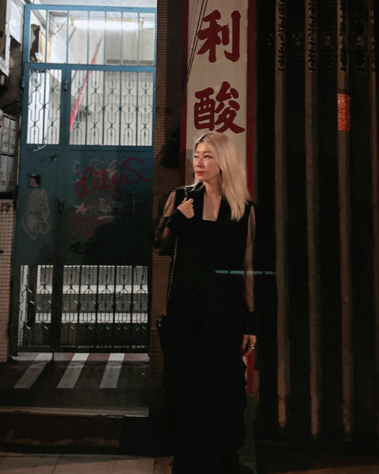 aalis WAWA mesh sleeves blazer (Black)