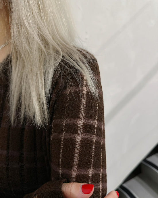 aalis NONA distressed loose fit knitwear (Brown)