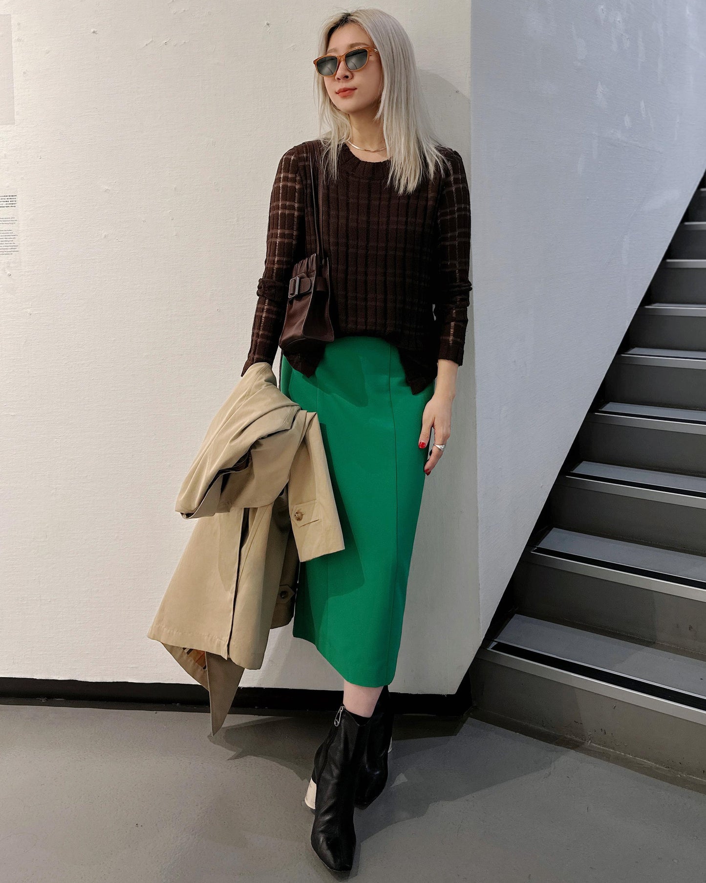 aalis JIN pencil skirt (Green)