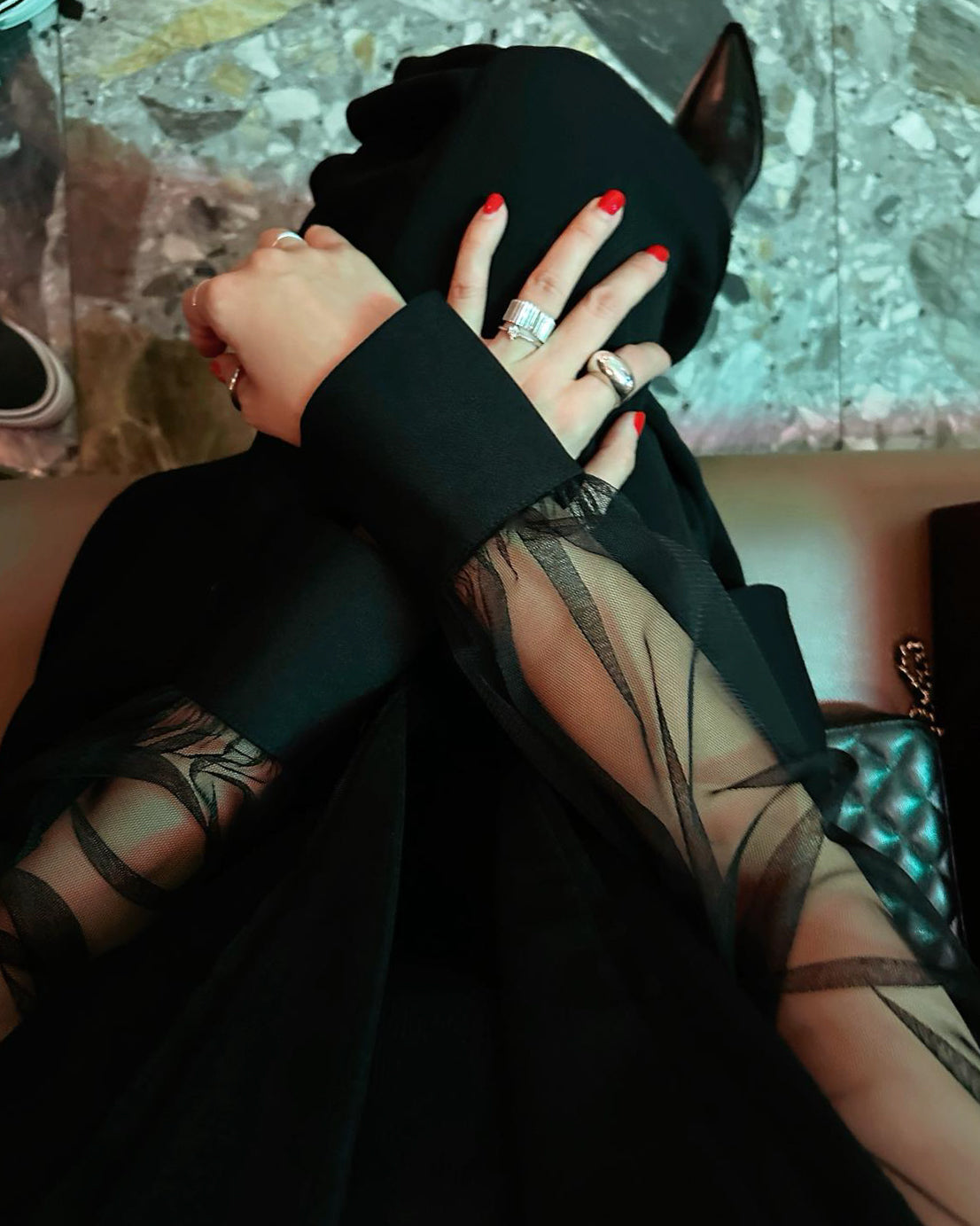 aalis WAWA mesh sleeves blazer (Black)