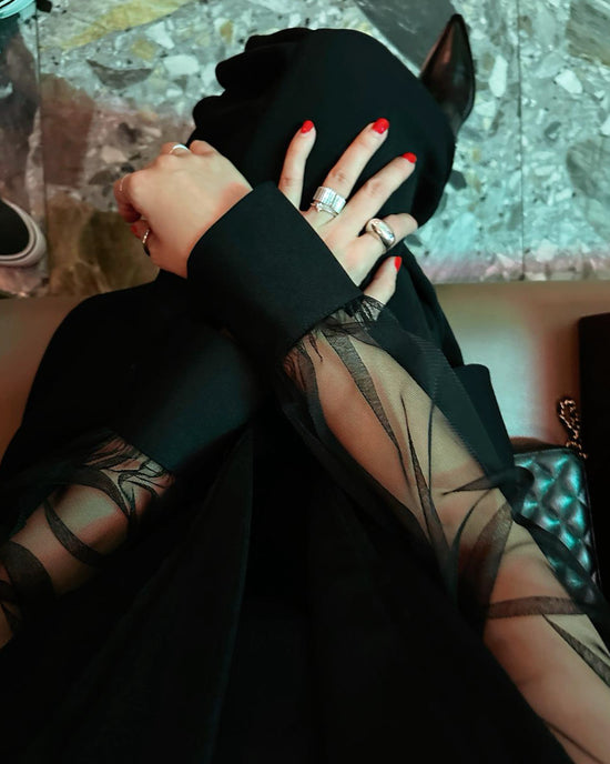 aalis WAWA mesh sleeves blazer (Black)