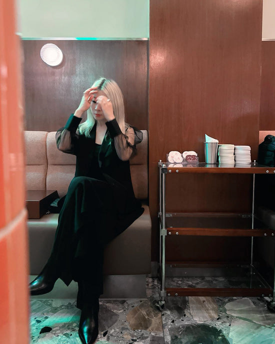 aalis WAWA mesh sleeves blazer (Black)