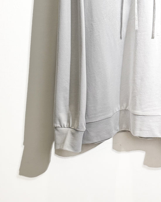 aalis ELIO cold shoulder pleated mesh ruffle hoodie (Light grey)